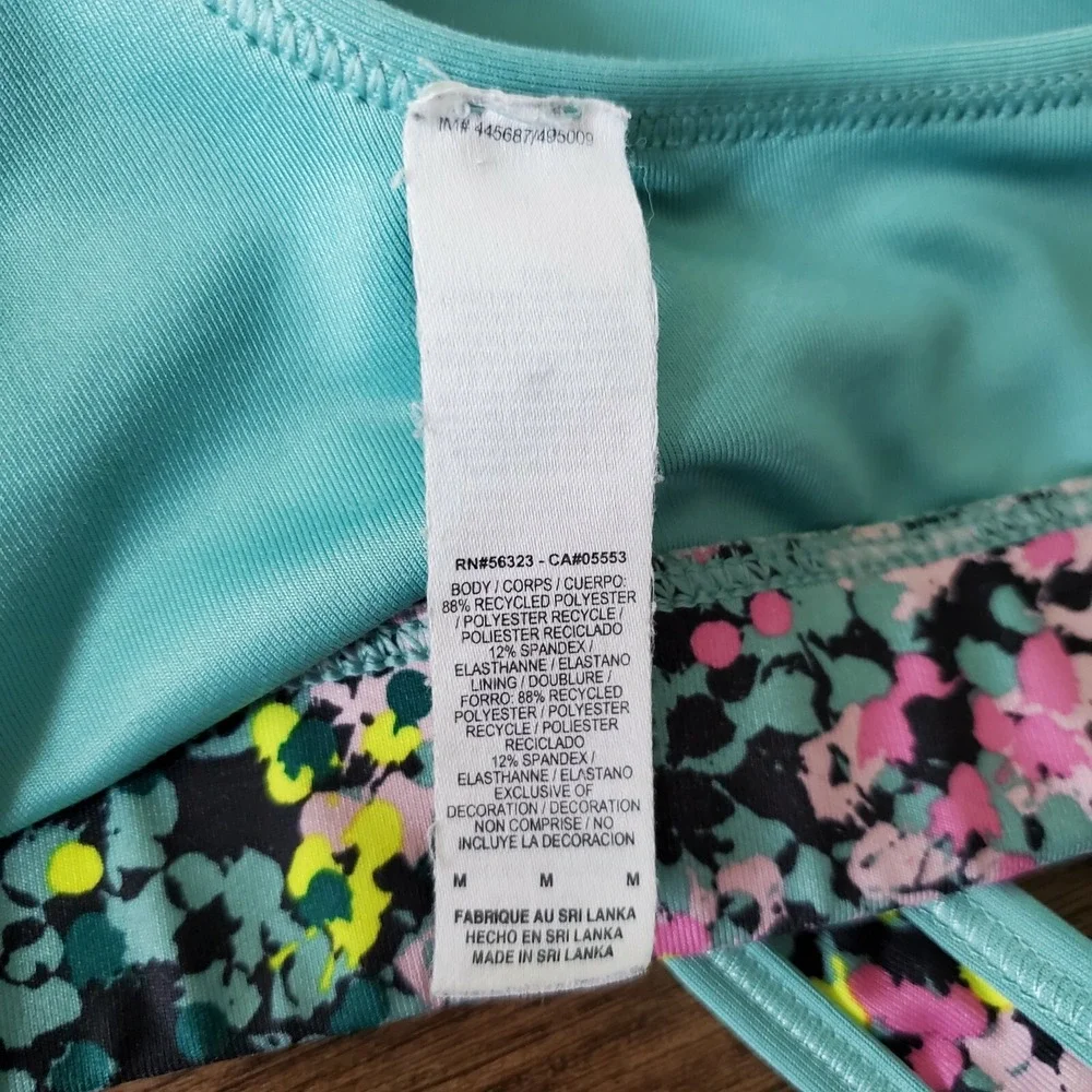 NIKE Pro Blue Splattered ‎ Paint Racerback Swoosh Sports Bra Size M  Medium